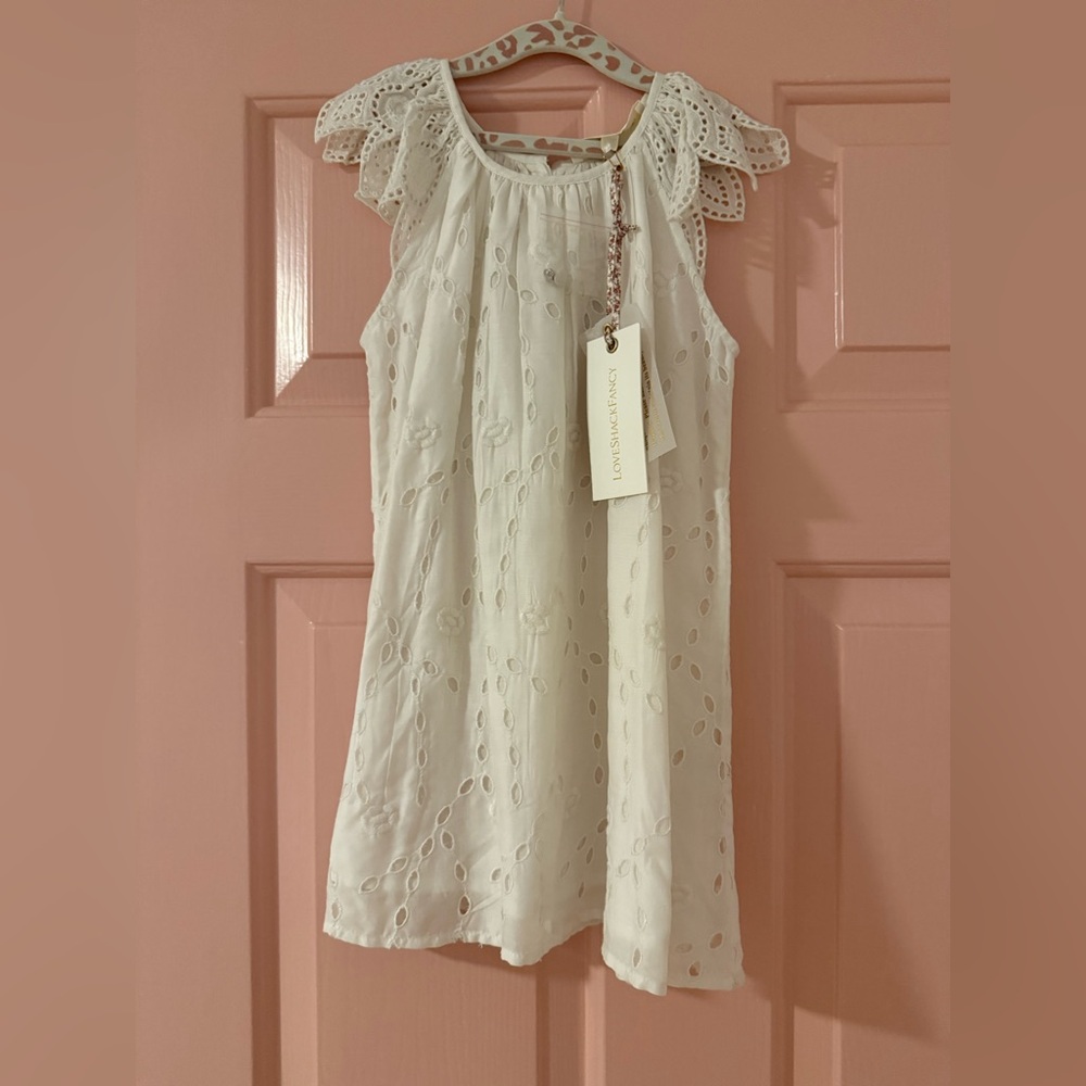 LoveShackFancy Cream Eyelet Kids Dress